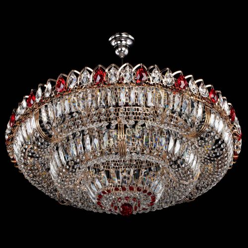 Люстра Двойное кольцо пластинка с подвесом Красная в Химках Гусь Хрустальный