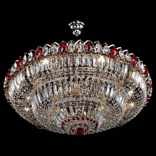 Люстра Двойное кольцо пластинка с подвесом Красная в Химках Гусь Хрустальный