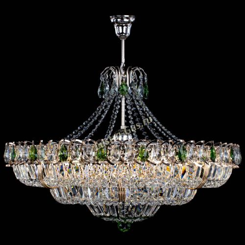 Люстра Двойное кольцо пластинка с подвесом Зеленая в Химках Гусь Хрустальный