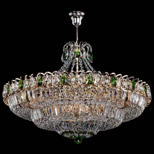 Люстра Двойное кольцо пластинка с подвесом Зеленая в Химках Гусь Хрустальный