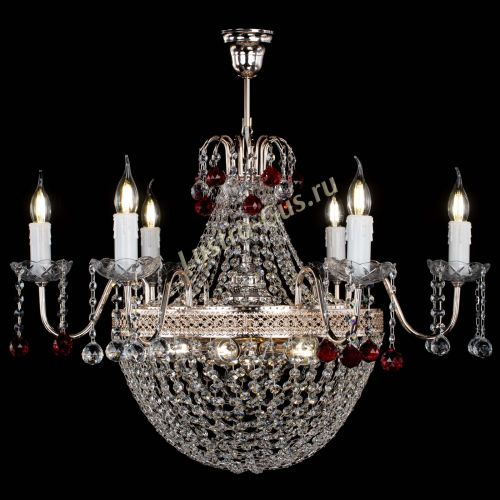 Люстра Елизавета №11 Венеция красная в Химках Гусь Хрустальный