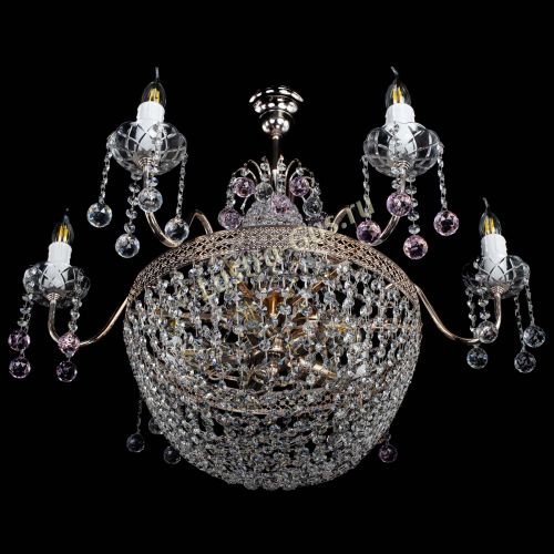 Люстра Елизавета №11 Венеция розовая в Химках Гусь Хрустальный