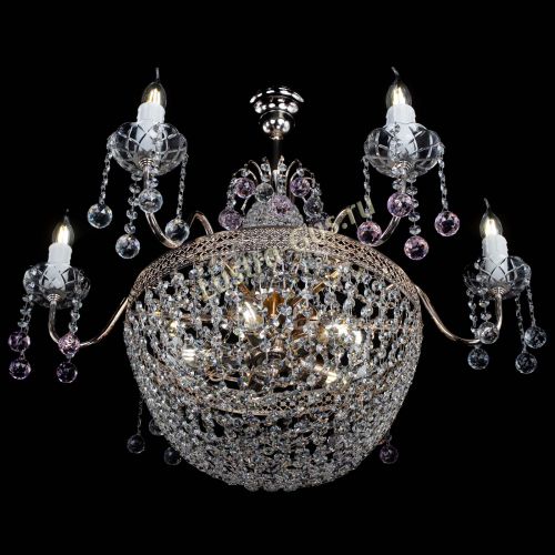 Люстра Елизавета №11 Венеция розовая в Химках Гусь Хрустальный