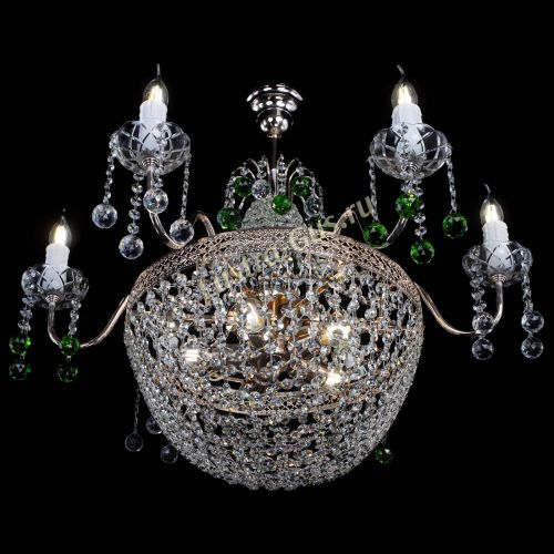 Люстра Елизавета №11 Венеция зеленая в Химках Гусь Хрустальный
