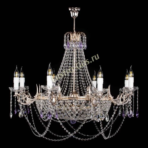 Люстра Елизавета №13 фиолетовая в Химках Гусь Хрустальный
