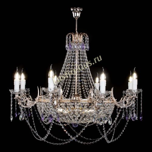Люстра Елизавета №13 фиолетовая в Химках Гусь Хрустальный