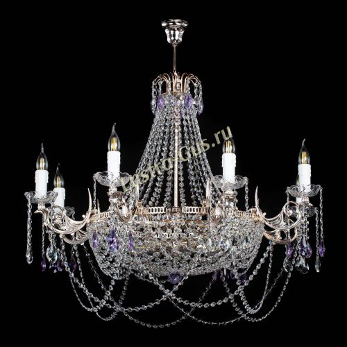 Люстра Елизавета №13 фиолетовая в Химках Гусь Хрустальный