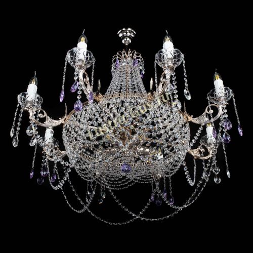 Люстра Елизавета №13 фиолетовая в Химках Гусь Хрустальный