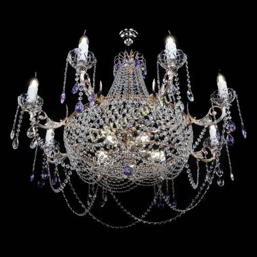 Люстра Елизавета №13 фиолетовая в Химках Гусь Хрустальный