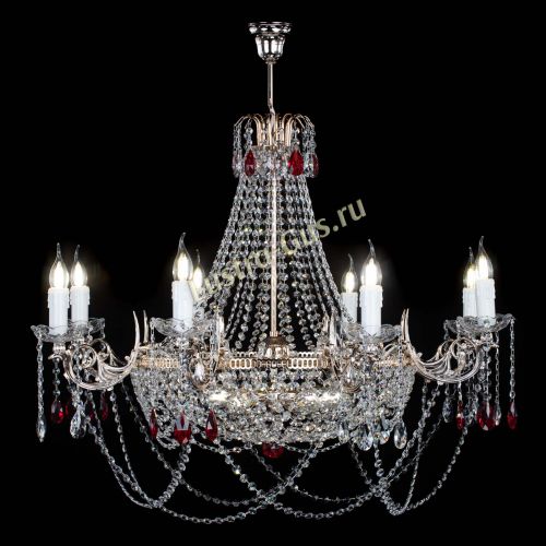 Люстра Елизавета №13 красная в Химках Гусь Хрустальный