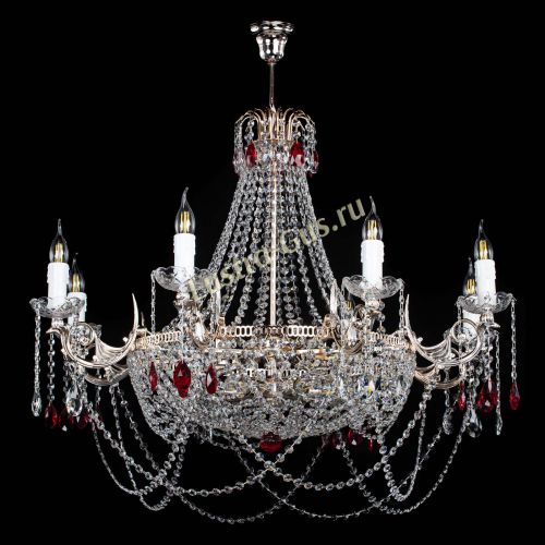 Люстра Елизавета №13 красная в Химках Гусь Хрустальный