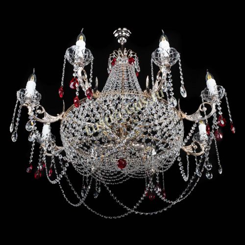 Люстра Елизавета №13 красная в Химках Гусь Хрустальный