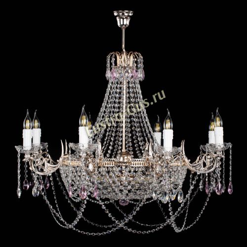 Люстра Елизавета №13 розовая в Химках Гусь Хрустальный