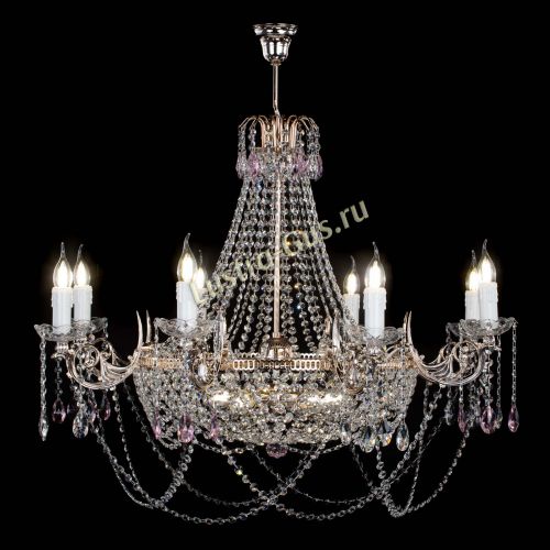 Люстра Елизавета №13 розовая в Химках Гусь Хрустальный