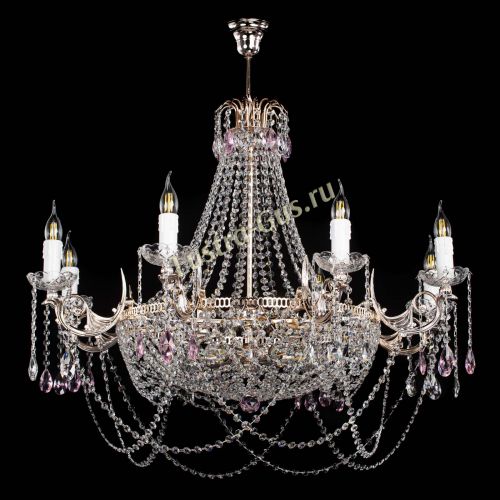 Люстра Елизавета №13 розовая в Химках Гусь Хрустальный