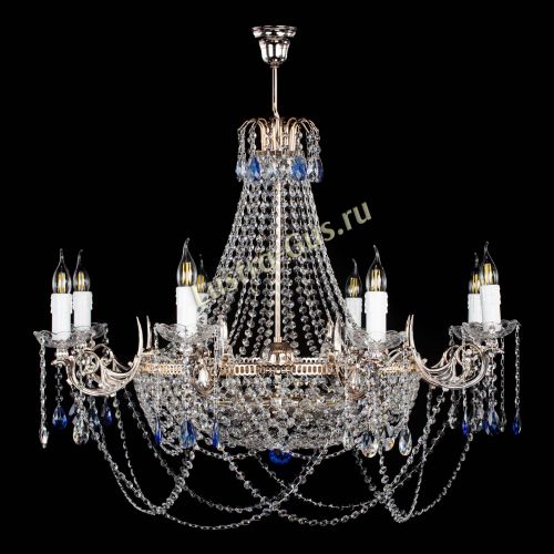 Люстра Елизавета №13 синяя в Химках Гусь Хрустальный