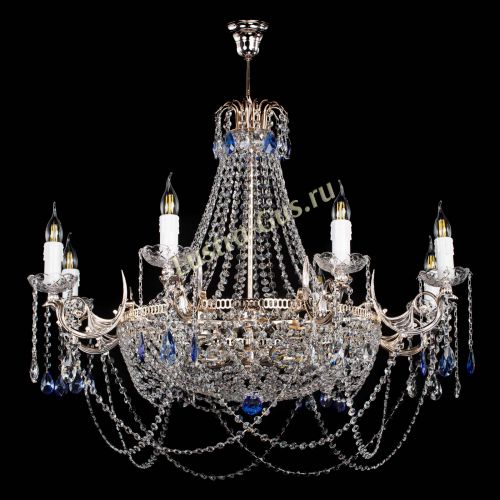 Люстра Елизавета №13 синяя в Химках Гусь Хрустальный