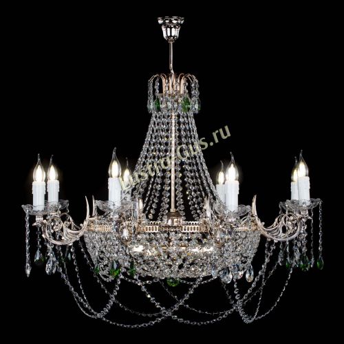 Люстра Елизавета №13 зеленая в Химках Гусь Хрустальный