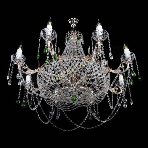 Люстра Елизавета №13 зеленая в Химках Гусь Хрустальный