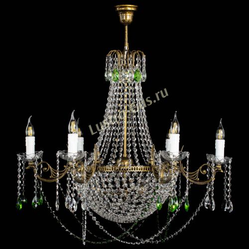 Люстра Елизавета малая №9 под бронзу Зеленая в Химках Гусь Хрустальный
