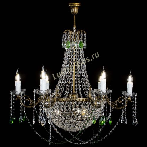 Люстра Елизавета малая №9 под бронзу Зеленая в Химках Гусь Хрустальный