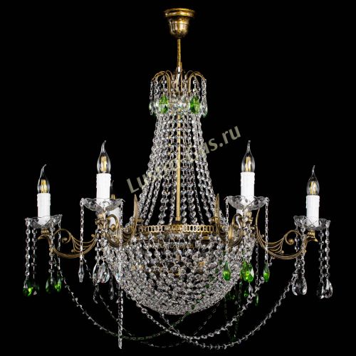 Люстра Елизавета малая №9 под бронзу Зеленая в Химках Гусь Хрустальный