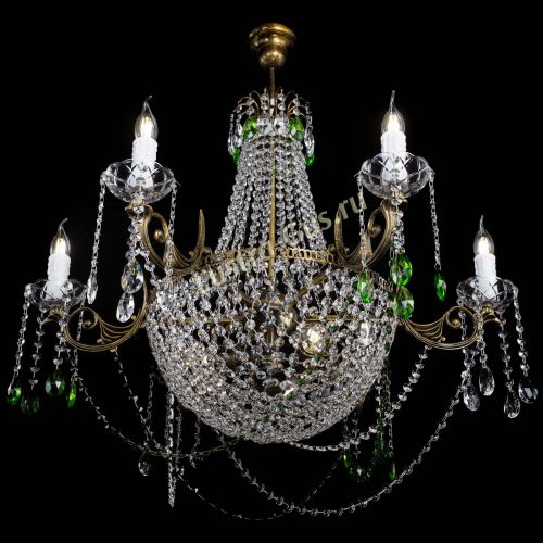 Люстра Елизавета малая №9 под бронзу Зеленая в Химках Гусь Хрустальный