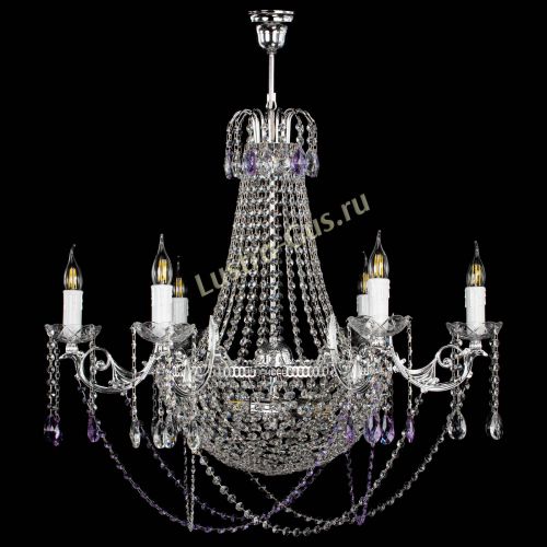 Люстра Елизавета малая №9 фиолетовая в Химках Гусь Хрустальный