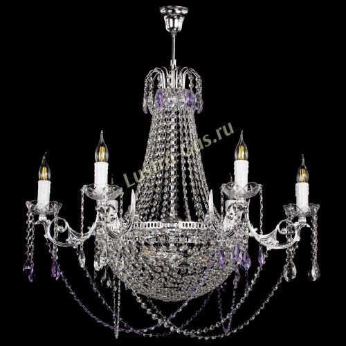 Люстра Елизавета малая №9 фиолетовая в Химках Гусь Хрустальный