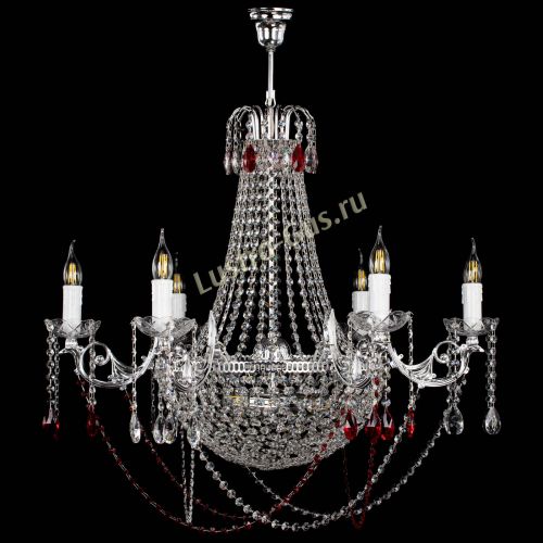Люстра Елизавета малая №9 красная в Химках Гусь Хрустальный