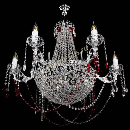Люстра Елизавета малая №9 красная в Химках Гусь Хрустальный