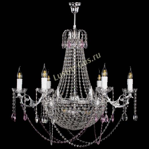 Люстра Елизавета малая №9 розовая в Химках Гусь Хрустальный