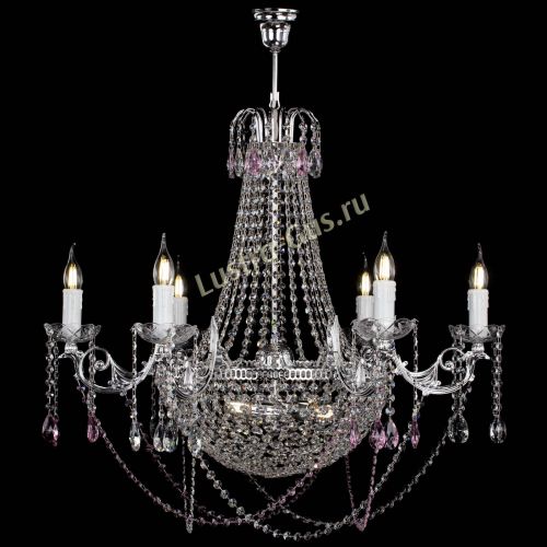 Люстра Елизавета малая №9 розовая в Химках Гусь Хрустальный