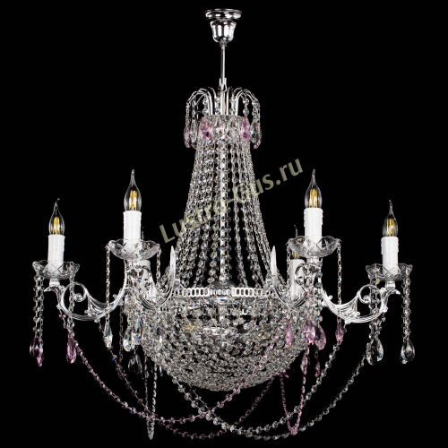 Люстра Елизавета малая №9 розовая в Химках Гусь Хрустальный