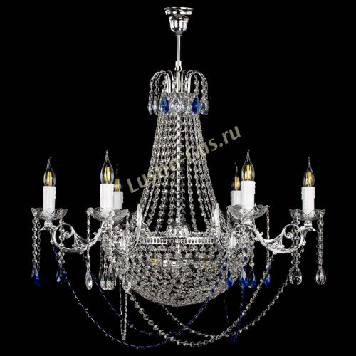 Люстра Елизавета малая №9 синяя в Химках Гусь Хрустальный