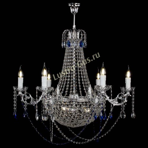 Люстра Елизавета малая №9 синяя в Химках Гусь Хрустальный