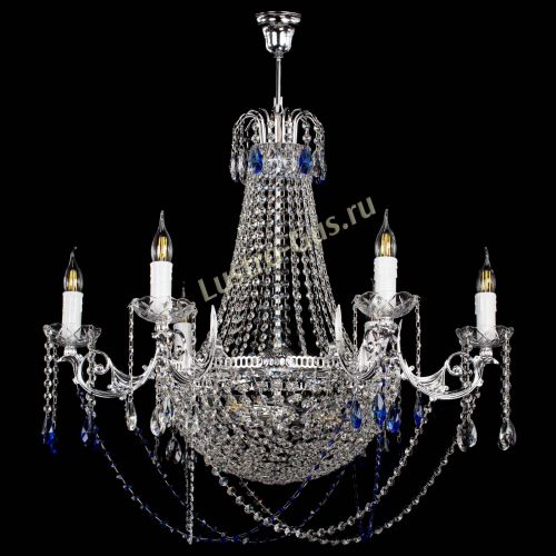 Люстра Елизавета малая №9 синяя в Химках Гусь Хрустальный