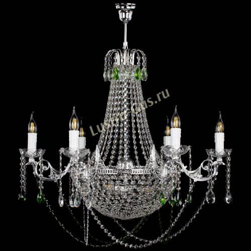Люстра Елизавета малая №9 зеленая в Химках Гусь Хрустальный