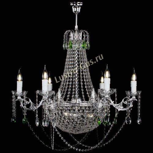 Люстра Елизавета малая №9 зеленая в Химках Гусь Хрустальный