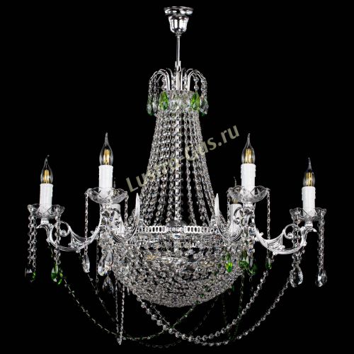 Люстра Елизавета малая №9 зеленая в Химках Гусь Хрустальный