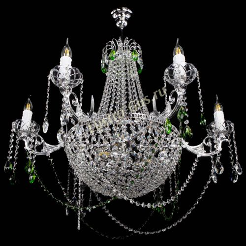 Люстра Елизавета малая №9 зеленая в Химках Гусь Хрустальный