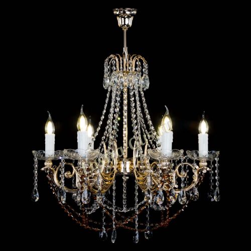 Люстра Елизавета малая Чайная (рожки - металл) в Химках Гусь Хрустальный