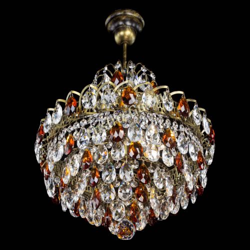 Люстра Грация с подвесом под бронзу Чайная в Химках Гусь Хрустальный