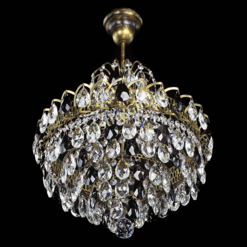 Люстра Грация с подвесом под бронзу Черная в Химках Гусь Хрустальный