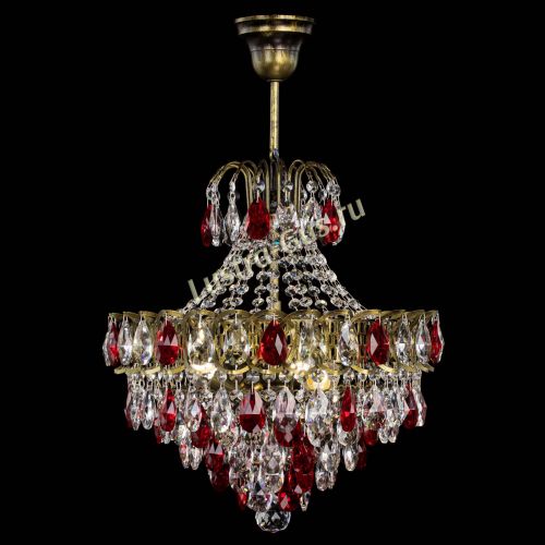 Люстра Грация с подвесом под бронзу Красная в Химках Гусь Хрустальный