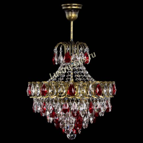Люстра Грация с подвесом под бронзу Красная в Химках Гусь Хрустальный