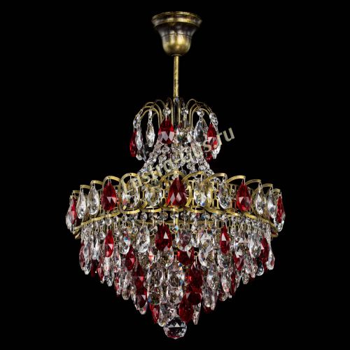 Люстра Грация с подвесом под бронзу Красная в Химках Гусь Хрустальный