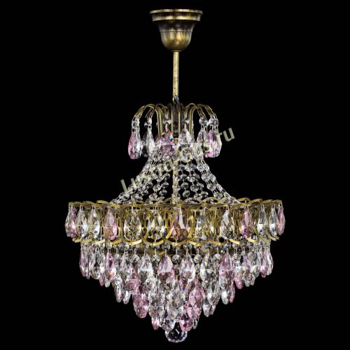 Люстра Грация с подвесом под бронзу Розовая в Химках Гусь Хрустальный