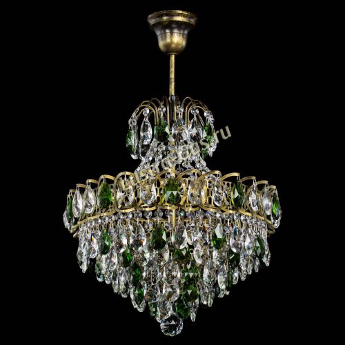 Люстра Грация с подвесом под бронзу Зеленая в Химках Гусь Хрустальный