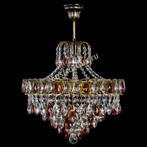 Люстра Грация №5 с подвесом под бронзу Чайная в Химках Гусь Хрустальный